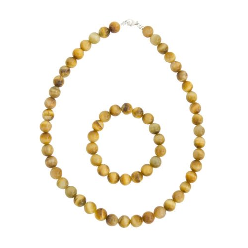 caja ojo de tigre dorado piedras bolas 10mm