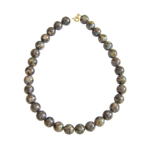 collier labradorite avec inclusions pierres boules 14mm