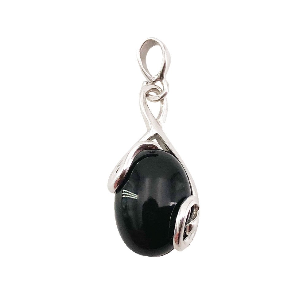 pendentif onyx argent rhodie pendentif onyx argent rhodie