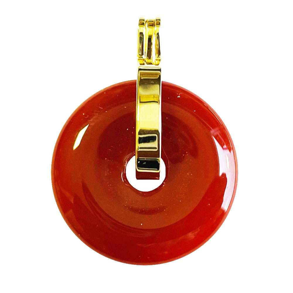 pendentif-pi-chinois-donut-cornaline-support-universel-dore-30mm Pendentif Cornaline - PI chinois ou Donut